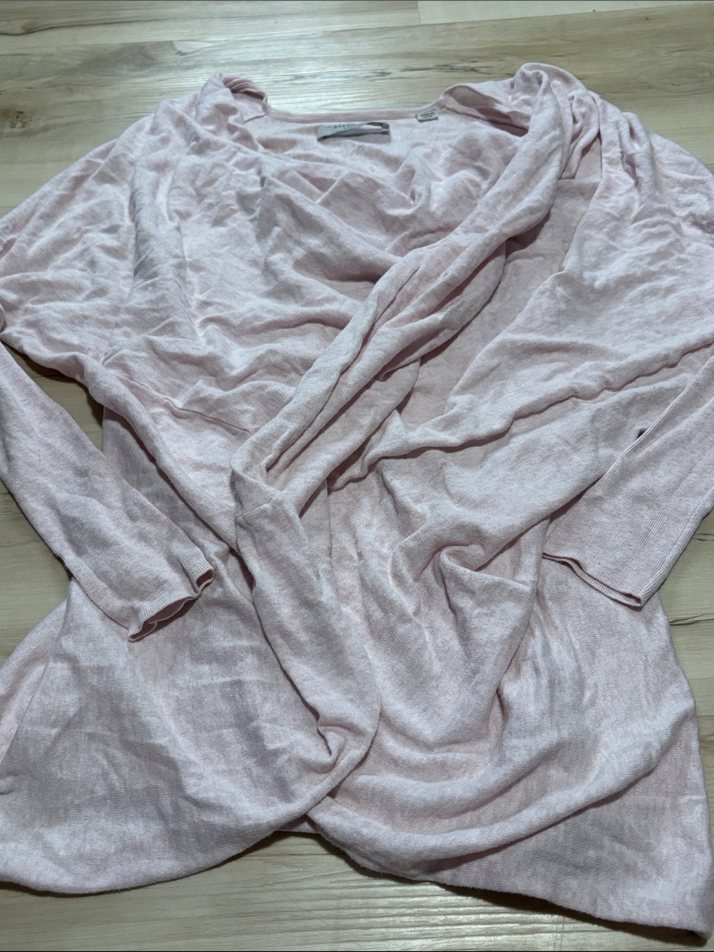 AllSaints Erma Cowl Neck Draped 2-Way Blouse Sweater Pink size XS designer - Picture 4 of 8